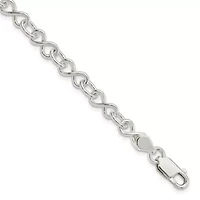Sterling Silver Polished Fancy Link Bracelet
