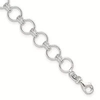 Sterling Silver Polished Circle Link 7.25-inch Bracelet