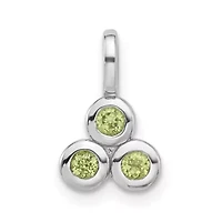 1/5 ct. t.w. Peridot Pendant in Rhodium-plated Sterling Silver