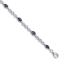 2.52 ct. t.w. Sapphire and 0.01 ct. t.w. Diamond Bracelet in Rhodium-plated Sterling Silver