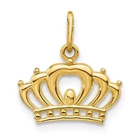 14K Yellow Gold Crown Charm