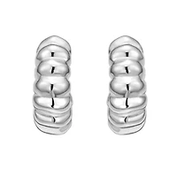 SS Twisted C-Hoop Earring With Push Back