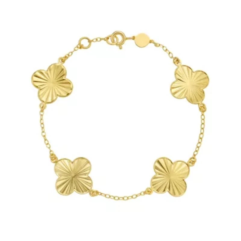 14K Clover Bracelet w/ Spring Ring Clasp