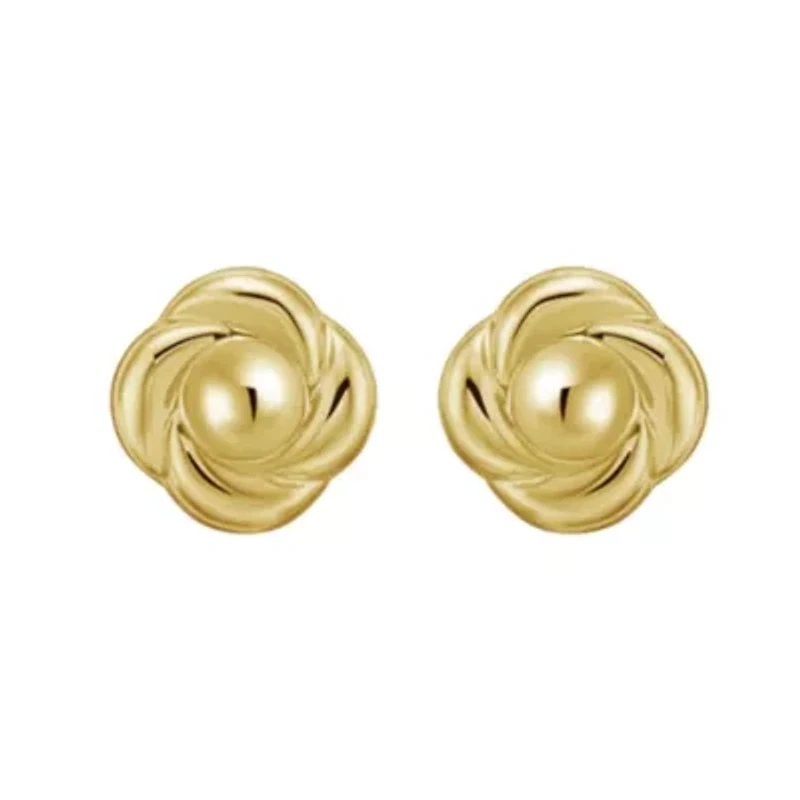 14K Small Rose Florette Post Earring w/ Push back Clasp