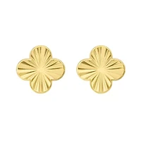14K Clover Post Earring w/ Push Back Clasp