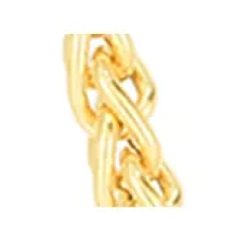 Men's Inch 14k Gold Round Diamond Cut Wheat Necklace