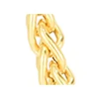 Men's Inch 14k Gold Round Diamond Cut Wheat Necklace