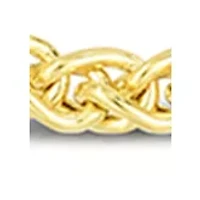 Men's Inch 14k Gold Round Diamond Cut Wheat Necklace