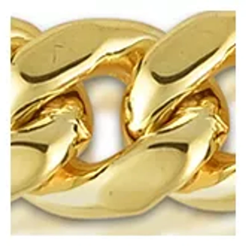Men's Gold Semi Solid Miami Cuban Link Bracelet