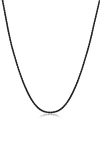 Stainless Steel 2.5MM Snake Chain Necklace with Black Ion Plating, 20" Length