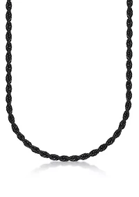 Stainless Steel 6MM Rope Chain Neclace With Black Ion Plating, 20" Length