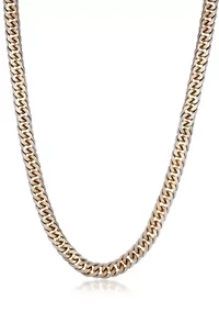 Stainless Steel 8MM Gourmeta Chain with Goldtone Ion Plating