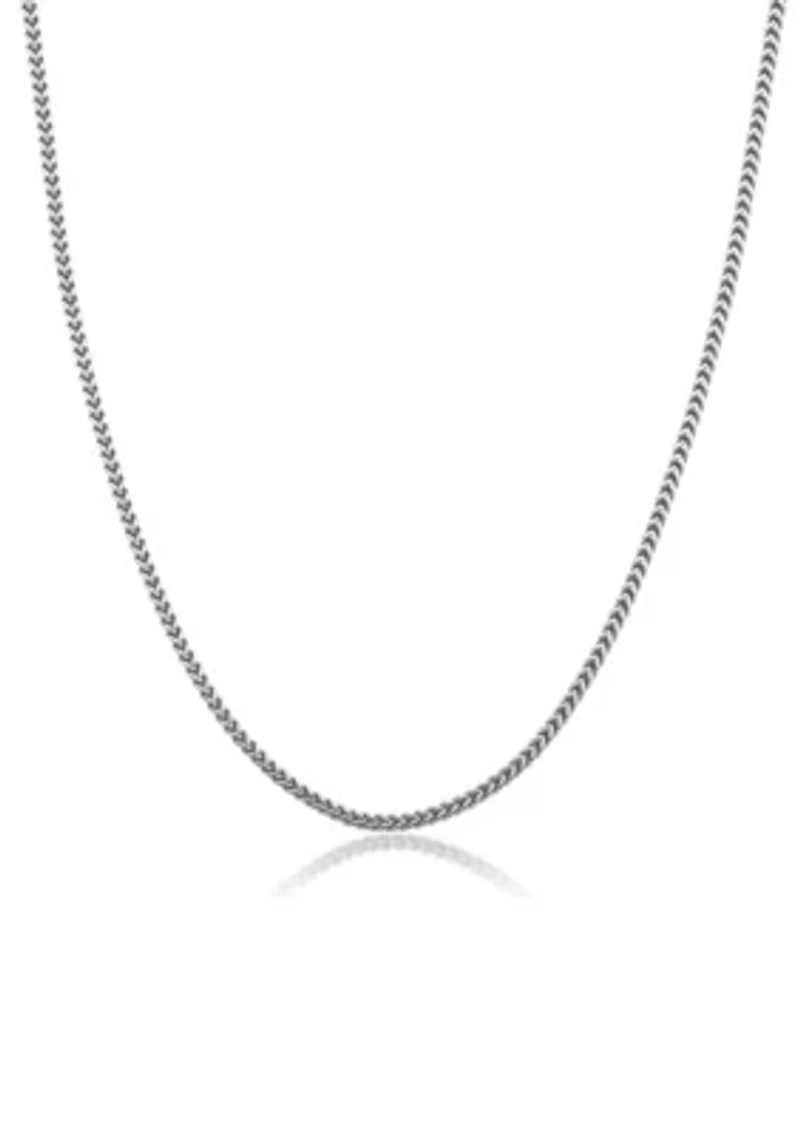 Stainless Steel 2.5MM Foxtail Chain Necklace, 20" Length