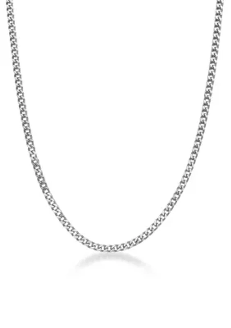 Stainless Steel 4MM Foxtail Chain Necklace with Push Lock, 22"