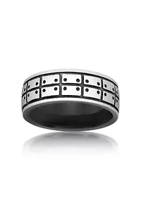 Stainless Steel Ring With Black Ip