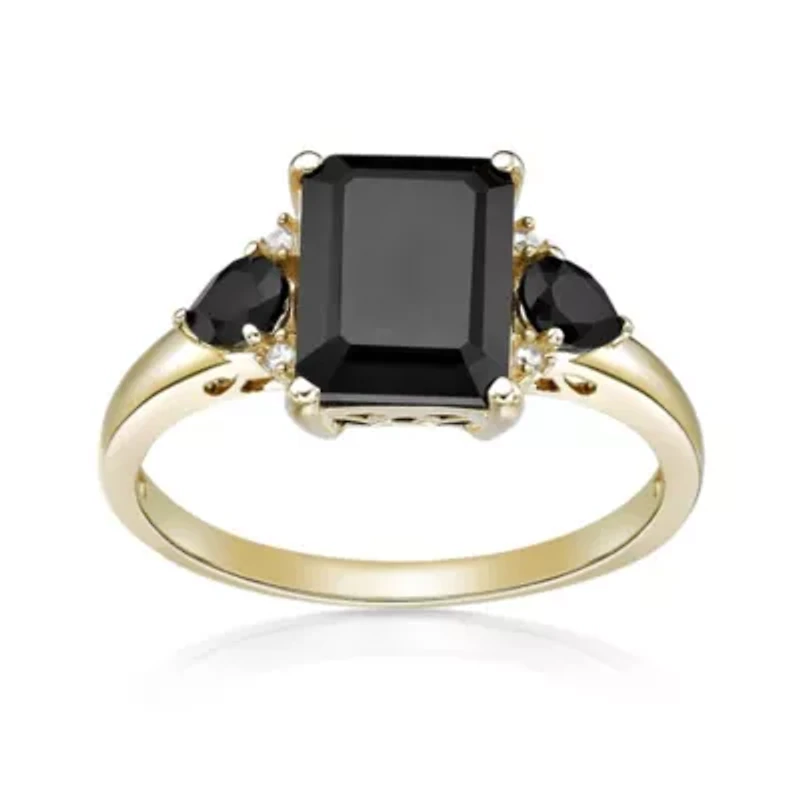 2.24 ct. t.w. Black Onyx and Diamond Accent Ring 10K Gold