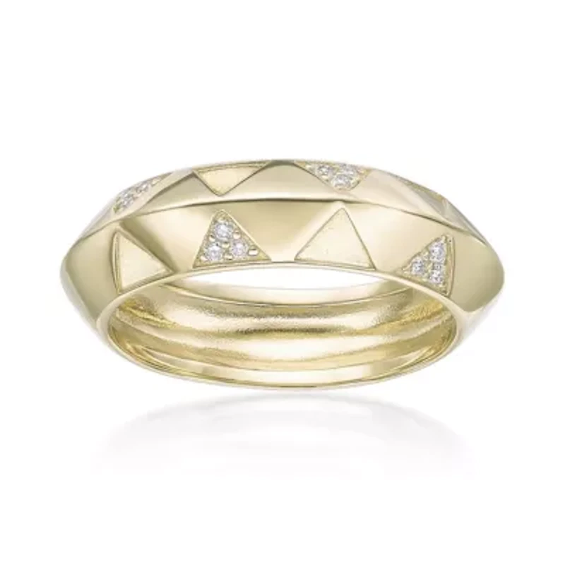 Lab Created Gemminded Lab-Grown Diamond Accent Ring 18k Gold Over Silver
