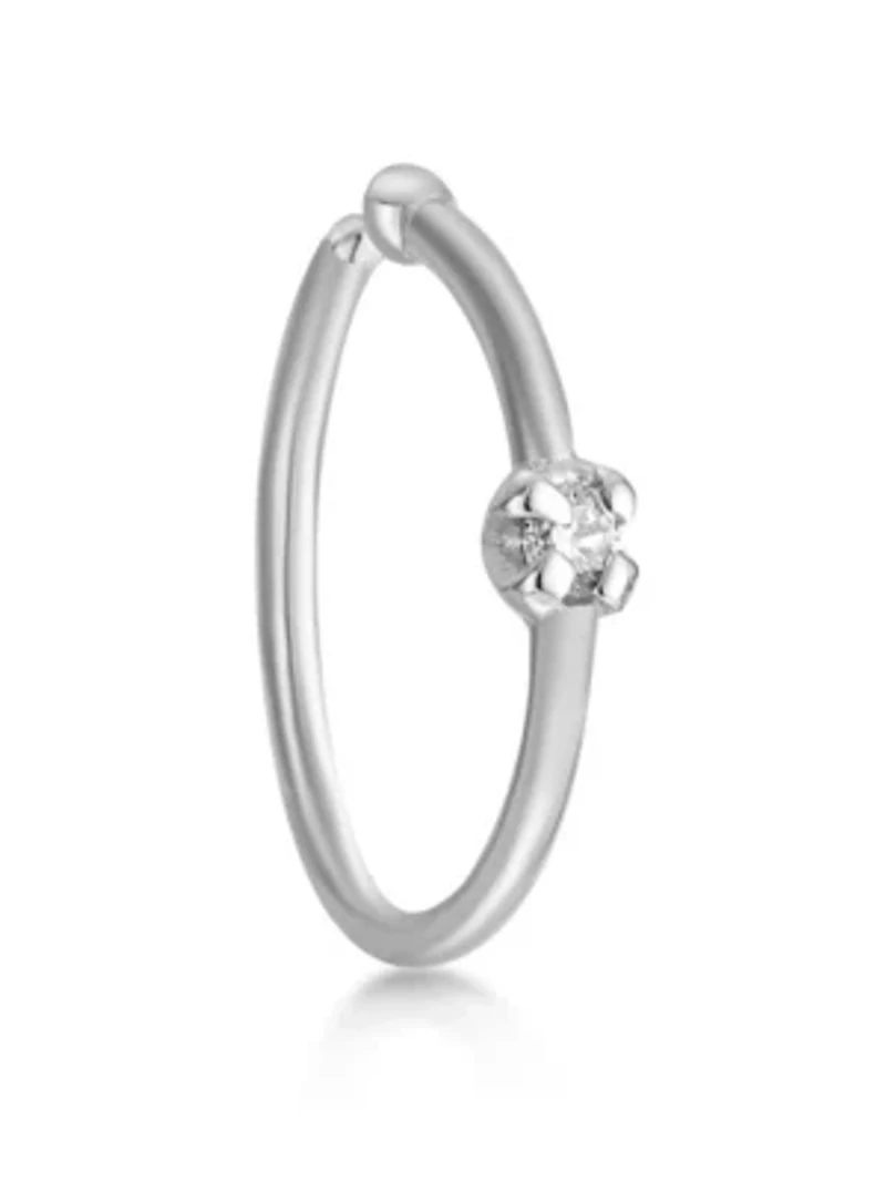 Lila Moon Diamond Accent Hoop Nose Ring in 14k Gold