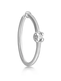 Lila Moon Diamond Accent Hoop Nose Ring in 14k Gold