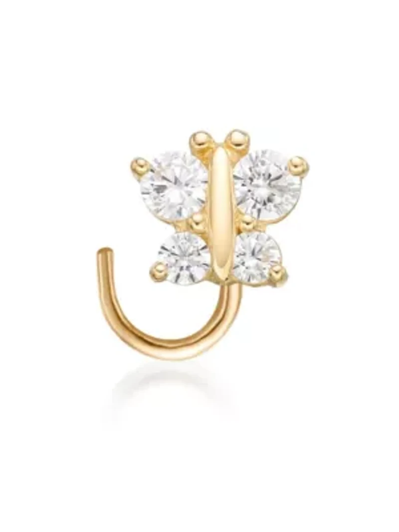 Lab Created Lila Moon 1/10 Carat T.W. Lab-Grown Diamond Butterfly Nose Ring in 14K Gold