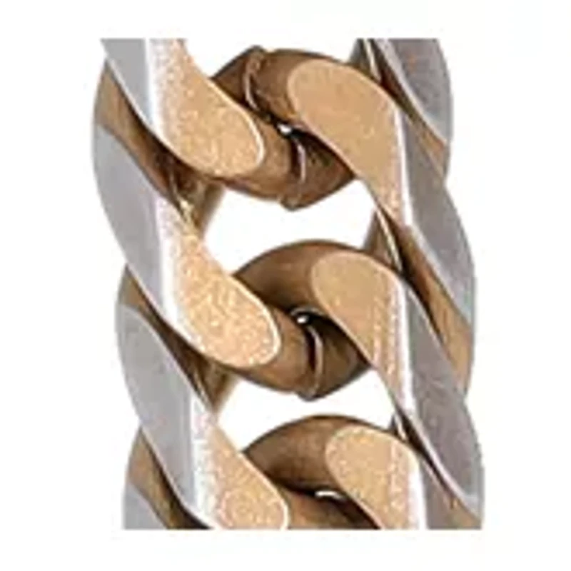 Stainless Steel 8MM Gourmeta Chain with Goldtone Ion Plating