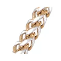 Stainless Steel Square Wheat Necklace with Gold Ion Plating