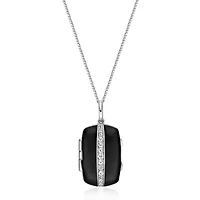 Lab Created ct. t.w. Created White Sapphire Locket Pendant in Sterling Silver