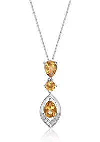 7/8 ct. t.w. Citrine and Created White Sapphire Pendant in Sterling Silver