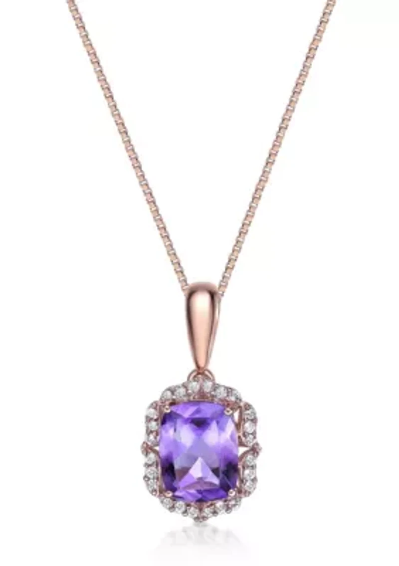 1 3/8 ct. t.w. Amethyst and White Topaz Pendant Necklace in Sterling Silver