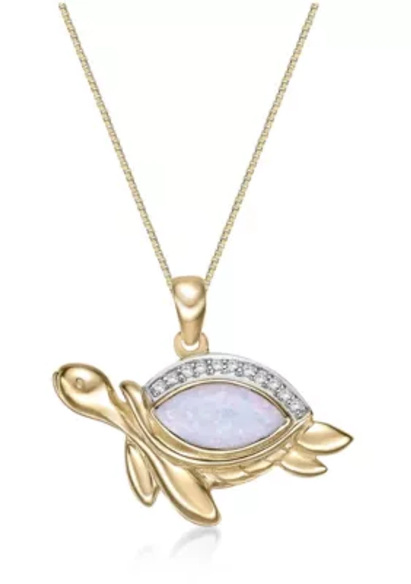 Lab Created 7/8 ct. t.w. Created Opal and Created White Sapphire Necklace in Sterling Silver