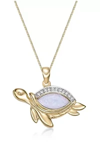 Lab Created 7/8 ct. t.w. Created Opal and Created White Sapphire Necklace in Sterling Silver