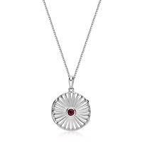 Lab Created 0.16 ct. t.w. Garnet Locket Pendant in Sterling Silver