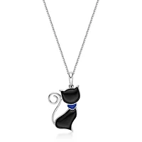 3.6 ct. t.w. Black Onyx Cat Pendant Necklace in Sterling Silver