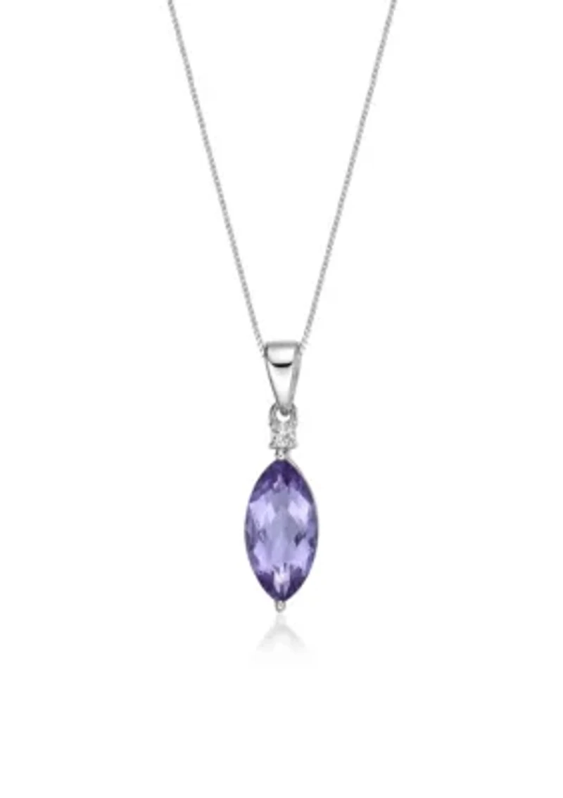 2 1/3 ct. t.w.Amethyst and Created White Sapphire Pendant Necklace in Sterling Silver