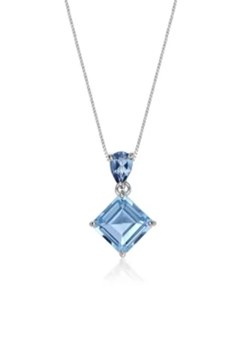 3 3/4 ct. t.w. Blue Topaz Pendant Necklace in Sterling Silver