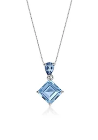 3 3/4 ct. t.w. Blue Topaz Pendant Necklace in Sterling Silver