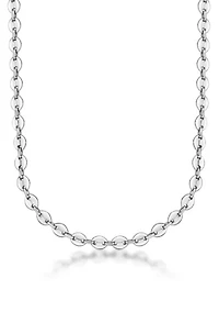 Stainless Steel 9MM Coin Link Chain Necklace, 24" Length