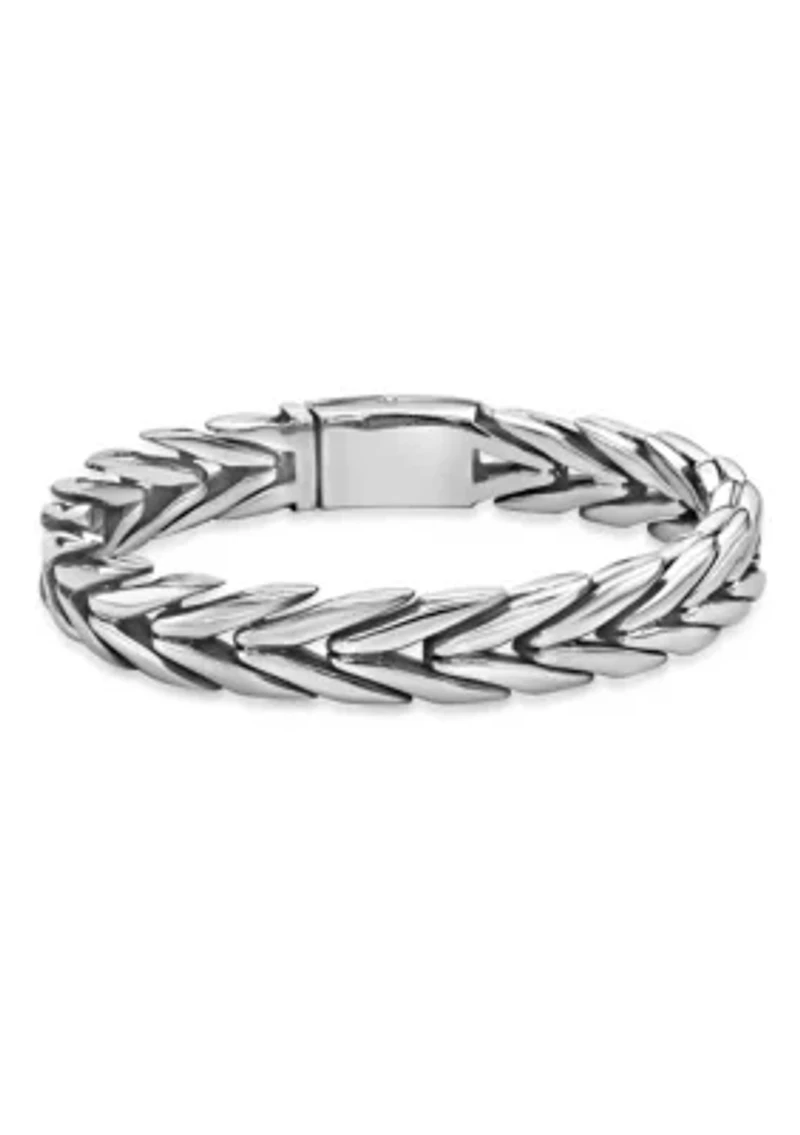 Stainless Steel 9mm Chevron Bracelet in 9"