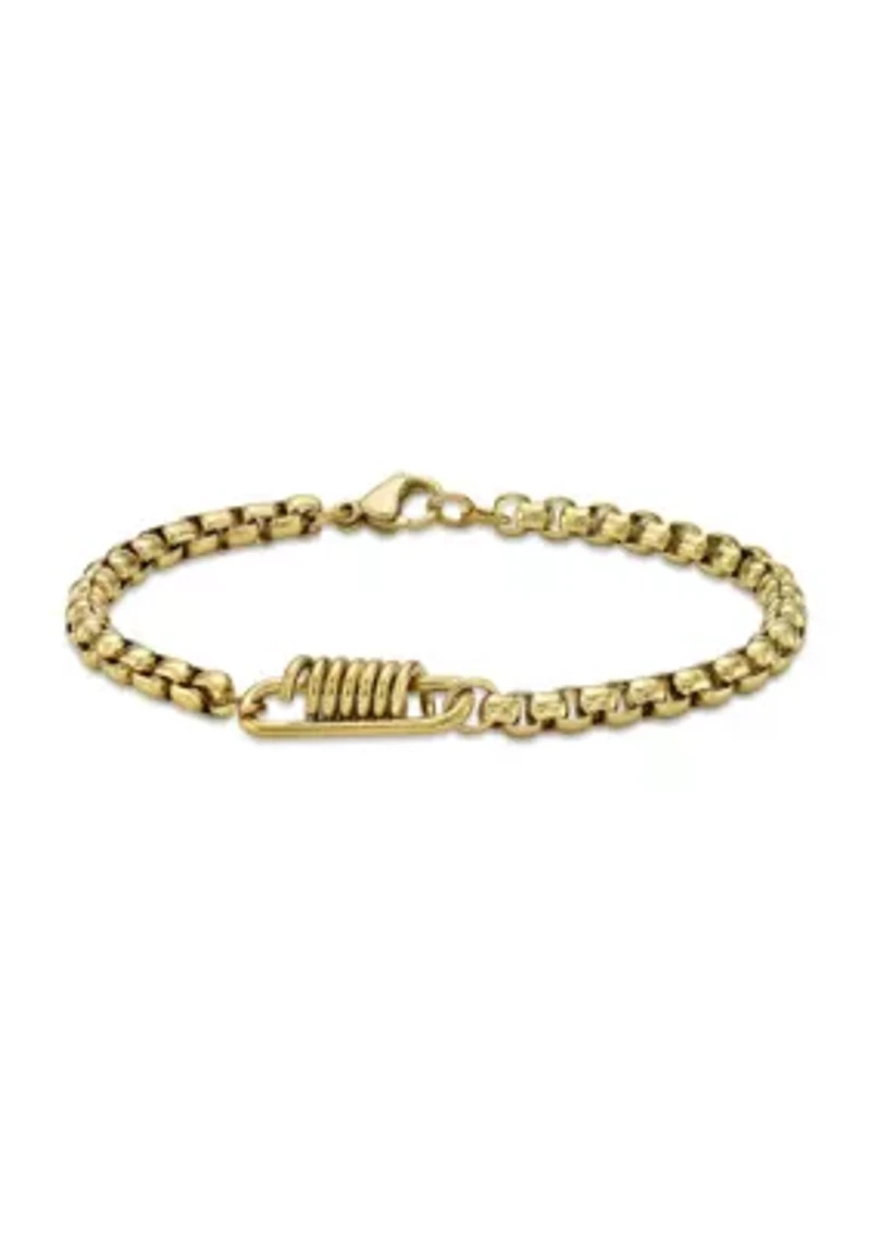 Stainless Steel 8.5" Bracelet with Goldtone Ion Plating