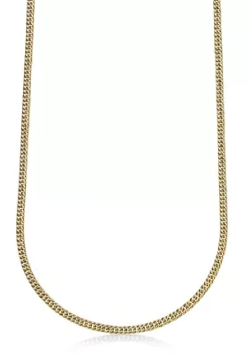 4mm Stainless Steel Link Necklace with 18K Gold Ip in 24"