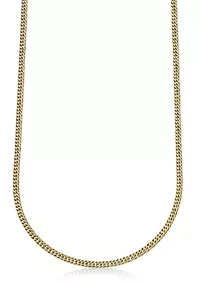 4mm Stainless Steel Link Necklace with 18K Gold Ip in 24"