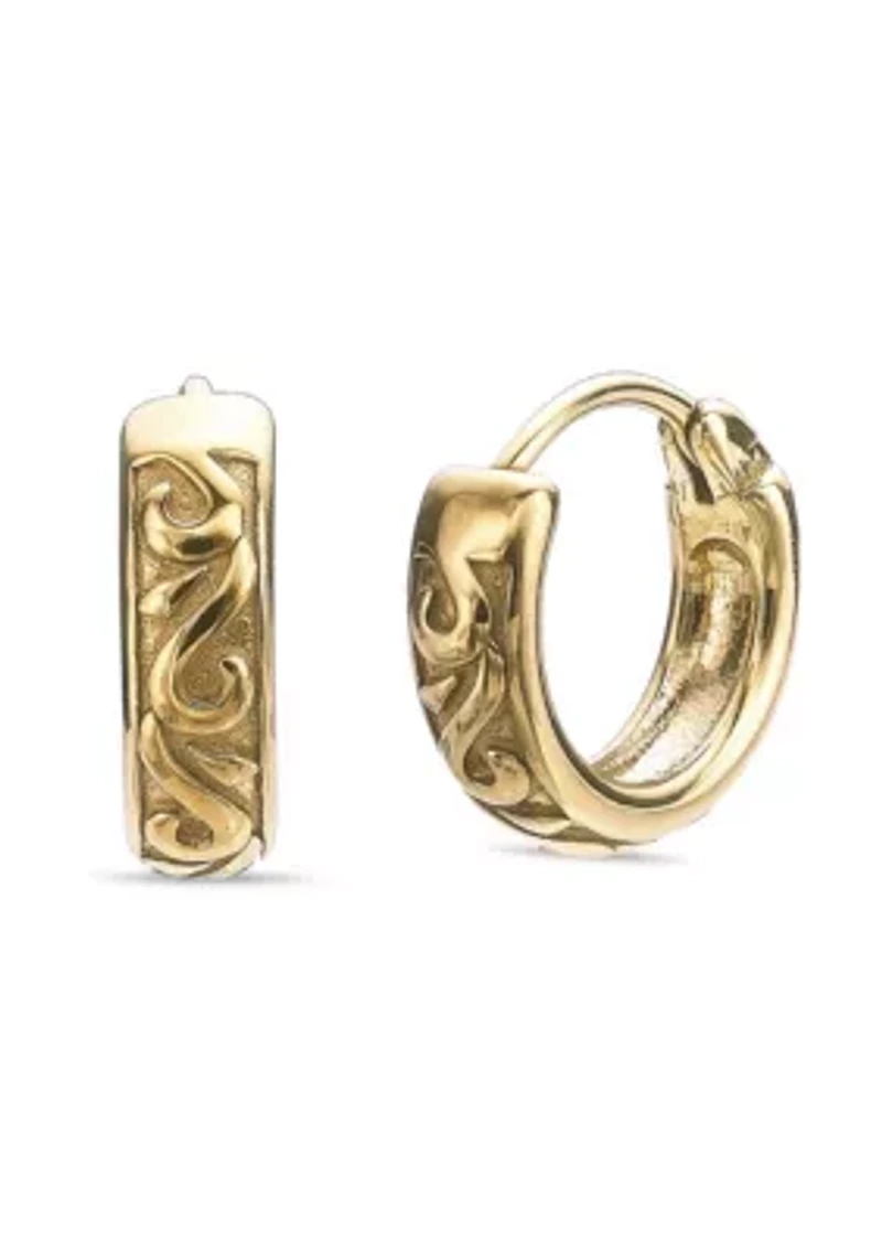 Hoop Earrings in Gold Tone Ion Plated Stainless Steel