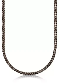 Stainless Steel 6MM Foxtail Chain Necklace with Brown Ion Plating, 22"