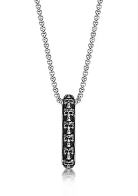 Stainless Steel Skull Pendant with 24" Round Box Chain
