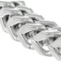 Stainless Steel Cross Pendant and 6 Millimeter Foxtail Chain Bracelet in a Box Set