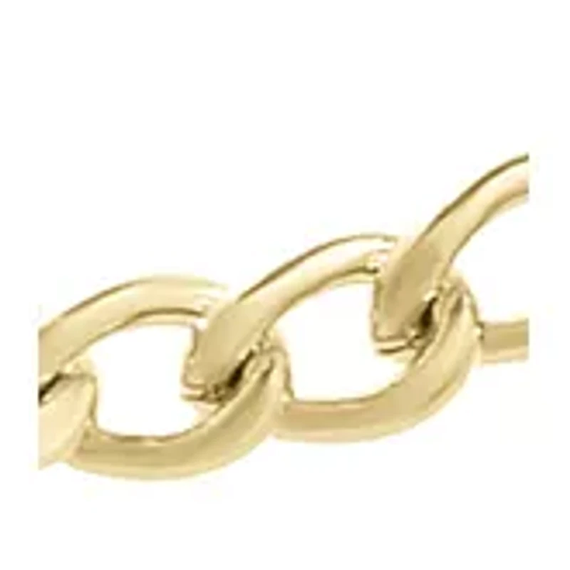 Stainless Steel 2MM Curb Chain Necklace with Goldtone Ion Plating, 20" Length