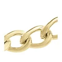 Stainless Steel 2MM Curb Chain Necklace with Goldtone Ion Plating, 20" Length