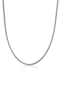 Stainless Steel 4MM Round Box Chain Necklace, 20" Length