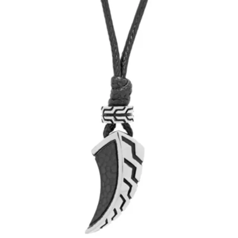 Stainless Steel Two Tone Sword Pendant Necklace