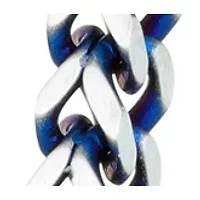 Stainless Steel Foxtail Chain Necklace with Blue Ion Plating